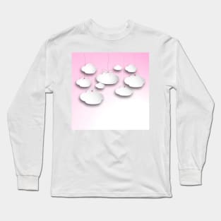 Clouds on strings in pink Long Sleeve T-Shirt